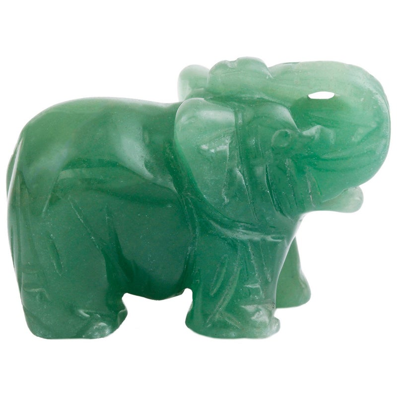 SUNYIK 1.5 Inch Green Aventurine Elephant Figurine, Healing Stone Elephant with Trunk Up Good Luck Desk Decor for Office Home - Image 4